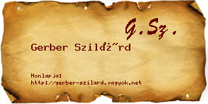 Gerber Szilárd névjegykártya